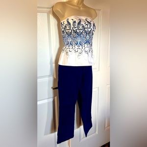 WHBM Bustier and Crop Jeans